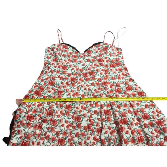Maeve Lace-Trim Sweetheart Mini Dress in White/Red Floral, size XL NWT - Picture 8 of 9